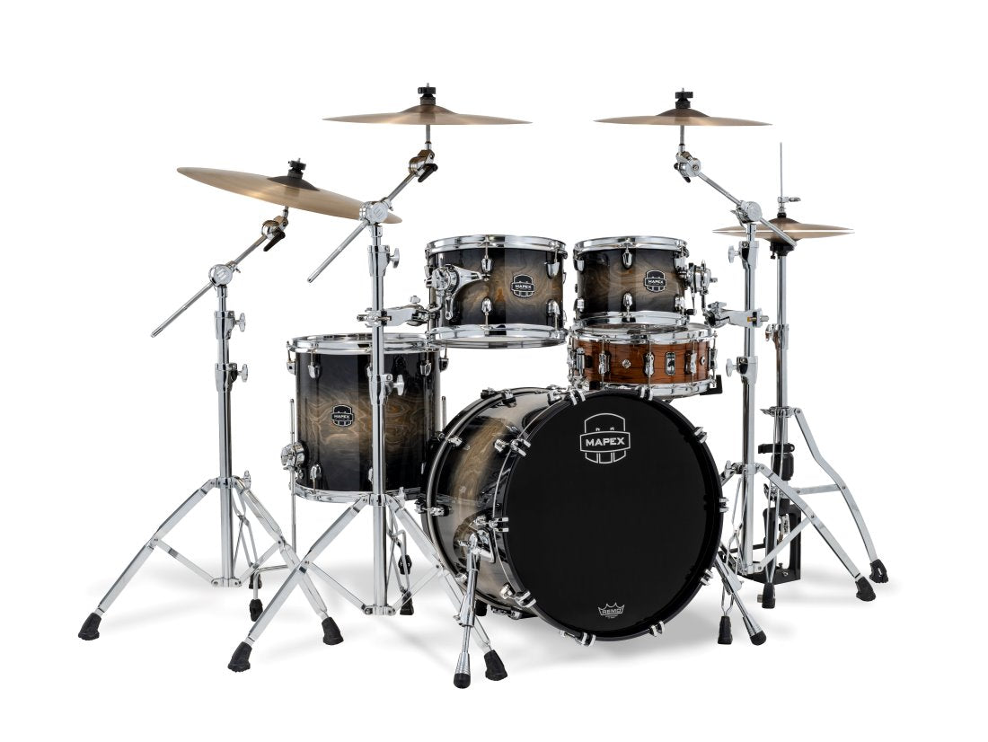 ~NEW!~ Mapex SR504XZXG Saturn VI Fusion 4-Piece 10/12/14/20 Drum Kit Set in Black Ink Burst Gloss Lacquer